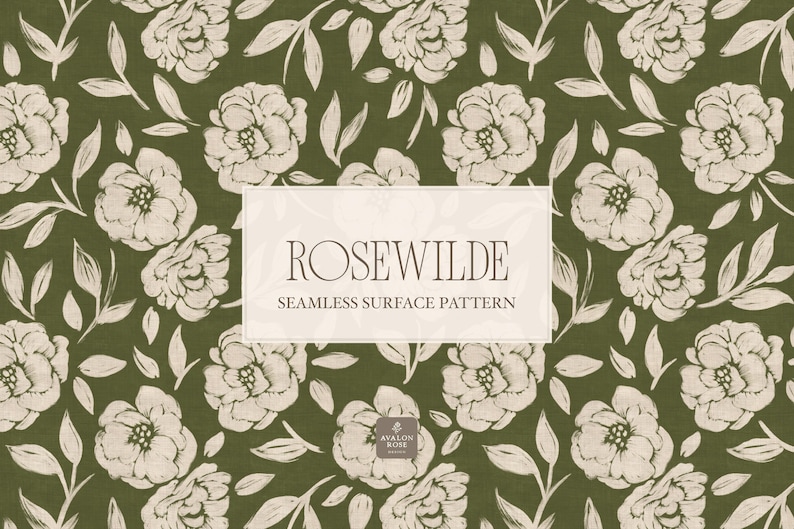 Tossed Rose Pattern Rosewilde Rustic Painted Farmhouse Roses Seamless Surface Pattern ...