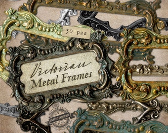 INSTANT DOWNLOAD - Ornate Metal Frames Digital Graphics, Print, Web, Scrapbook, Design, Personal and Commercial Use