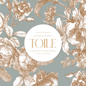 Antieke bloementoile patroon grafische collectie - commerciële licentie