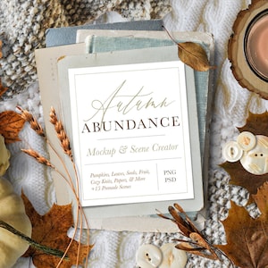 Autumn Abundance Mockup e Scene Creator Graphics Clip Art Collection - Uso comercial