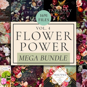 Flower Power ClipArt Graphics Bundle Vol 4 - Commercial Use
