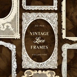 Vintage Lace Papierrahmen - Grafiken - Clip Art - Kommerzielle Nutzung