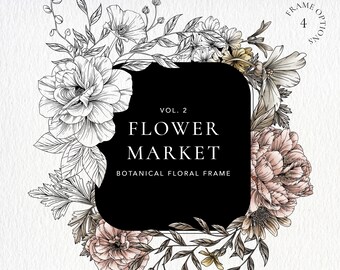Botanical Floral Frame - Flower Market Vol 2  - Commercial Use