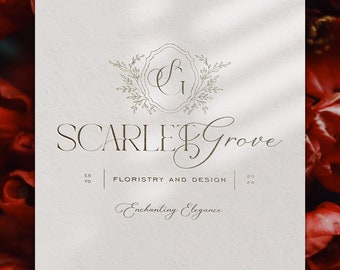 Luxury Modern Vintage Logo Branding Suite //  Logo & Branding Package // Branding Kit // Scarlet Grove // Professional // Semi - Custom Logo