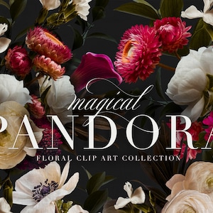 Magical Pandora Moody Floral Clip Art Set - Commercial Use