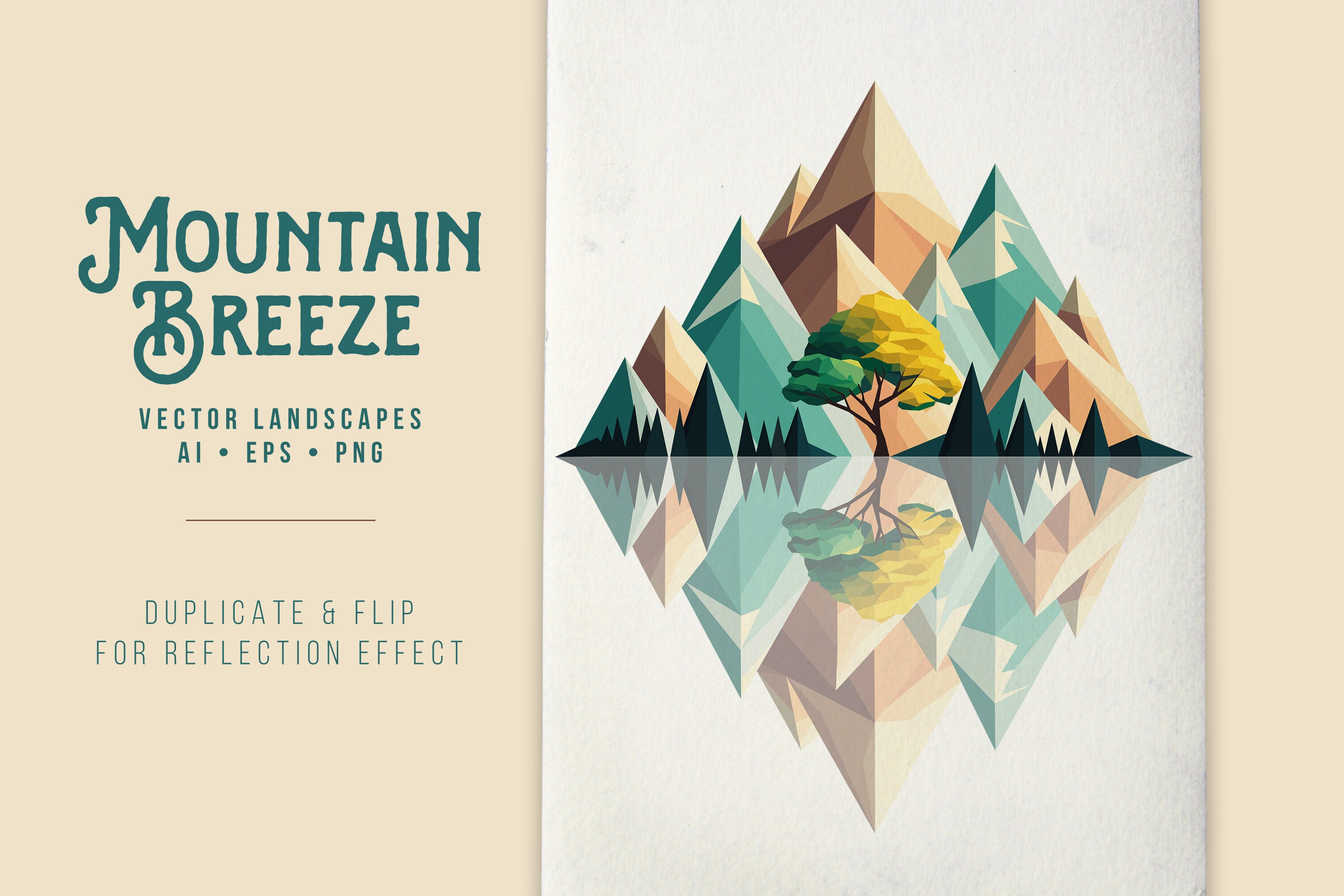 Mountain Breeze Vector Landscape Illustrations Commercial Use - Etsy