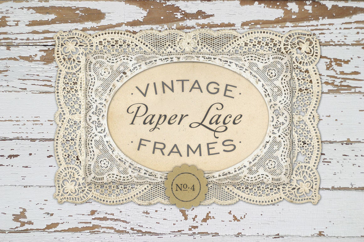 INSTANT DOWNLOAD Antique Paper Lace Frames Graphics No. 4 Etsy