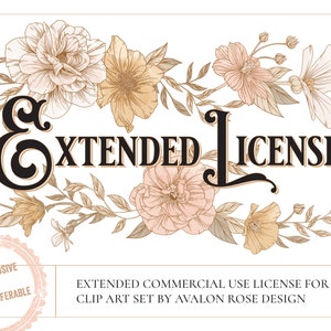 Extended License: Avalon Rose Design Clip Art Set