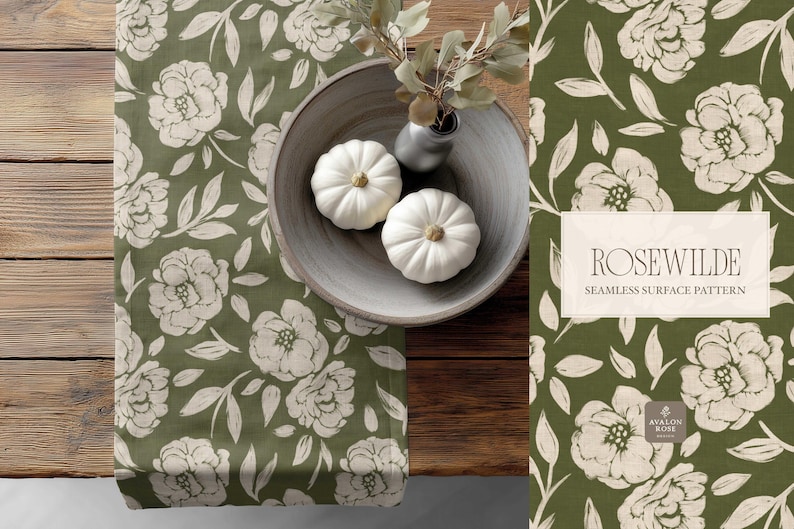 Tossed Rose Pattern Rosewilde Rustic Painted Farmhouse Roses Seamless Surface Pattern ...