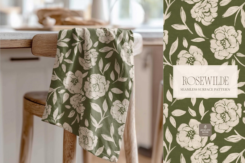Tossed Rose Pattern Rosewilde Rustic Painted Farmhouse Roses Seamless Surface Pattern ...
