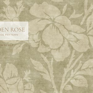 Sömlöst ytmönster med vintage trädgårdsrosor - salviagrön – handritad blommönster bild 2