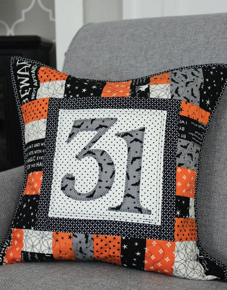 Halloween Christmas Valentine's Day St Patrick's Fourth of July Quilted Pillow PDF Pattern All Season Patchwork Pillow image 4