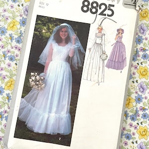 Vintage Simplicity 8825 Wedding Dress Bridesmaid Dress Cottage Core