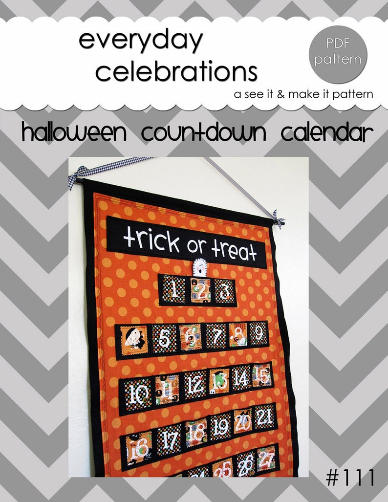 Halloween Countdown Calendar PDF Pattern image 1