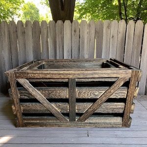 Wooden Crates 3 Pack, Rustic Handmade Wood Crate with Handles, Durable Medium Wooden Crates for Display