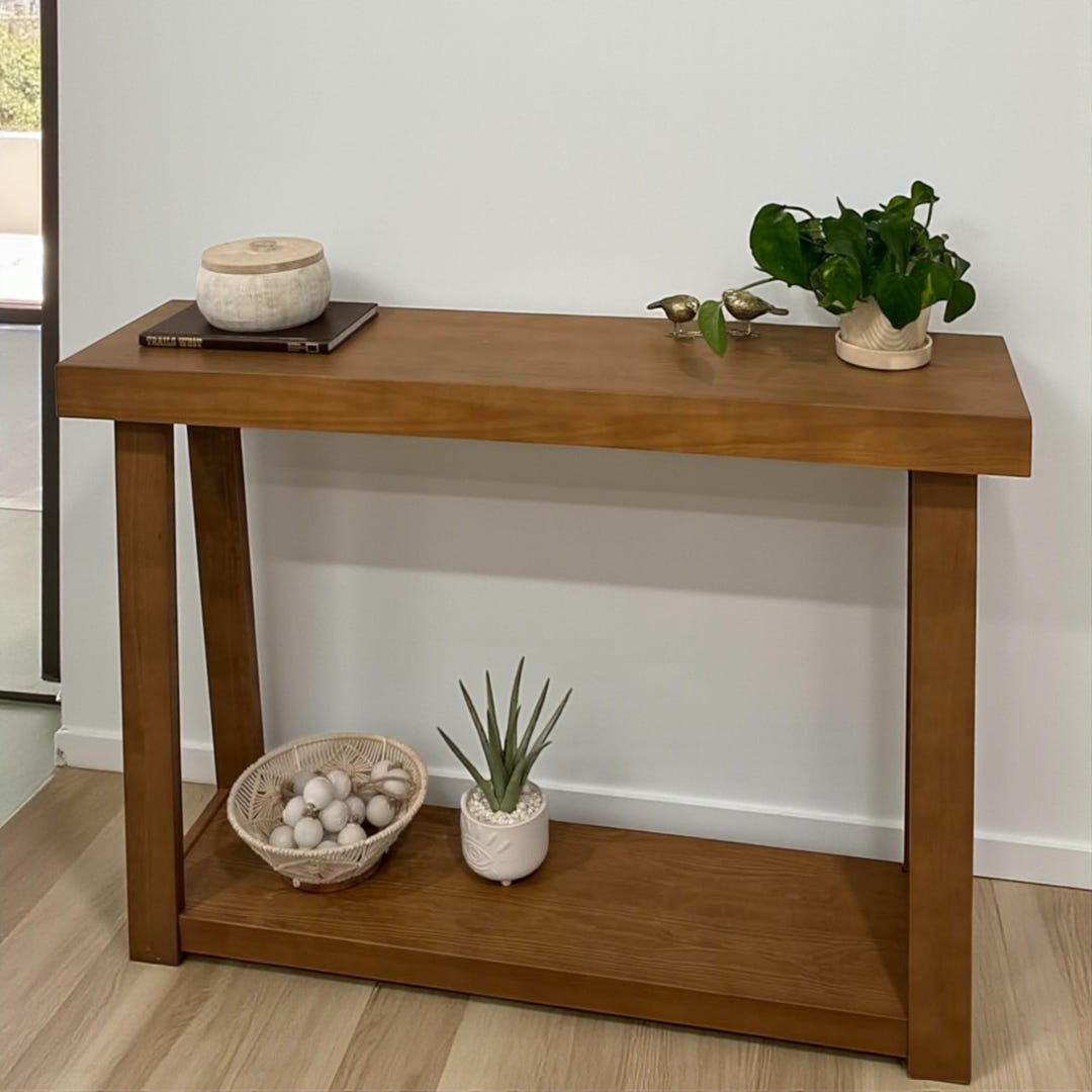 Solid Pine Wood Console Table, Narrow Hallway Entryway Sofa Table - Etsy