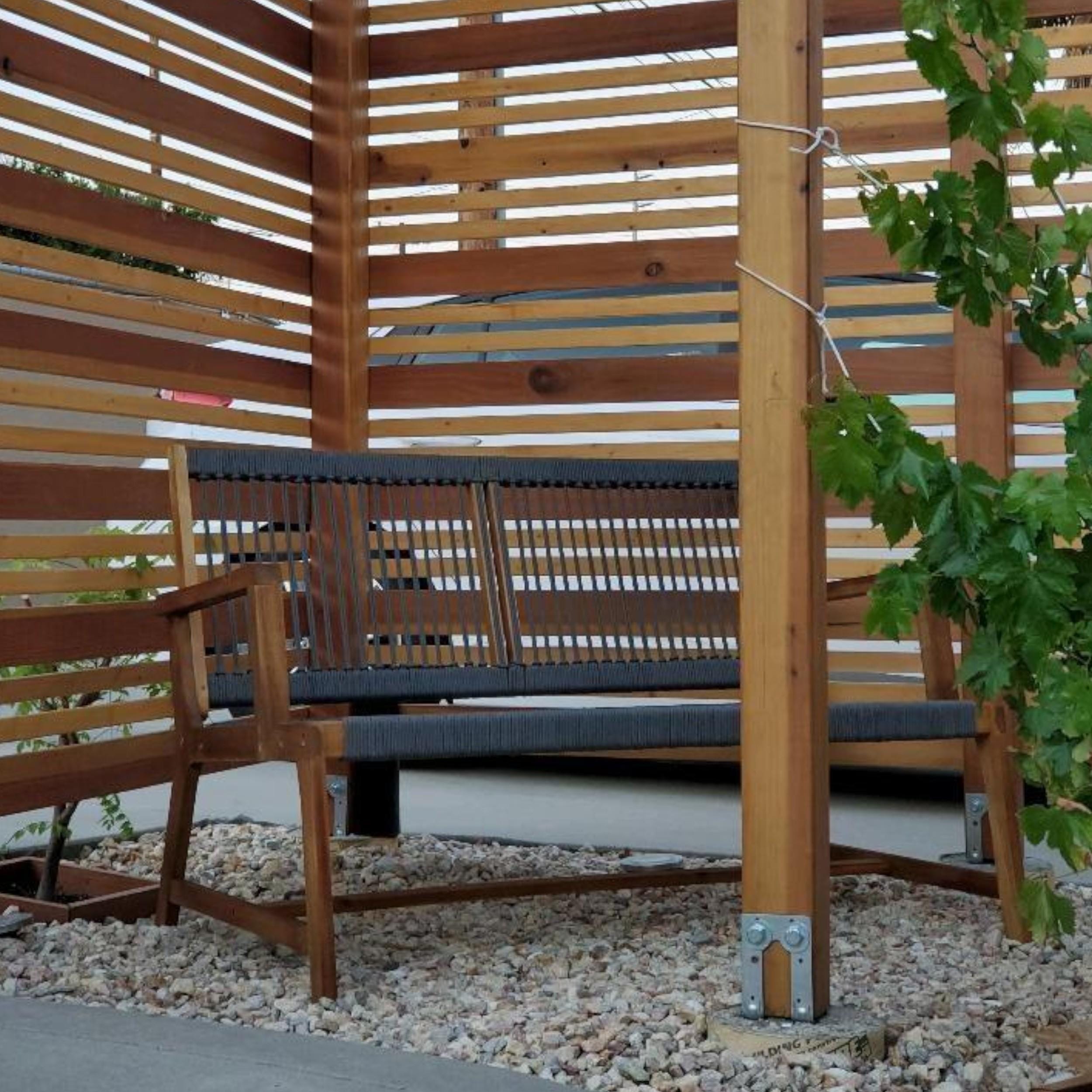 Acacia Wood Outdoor Bench: Foldable Patio Loveseat With Rope - Etsy