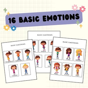 Tarjetas de sentimientos imprimibles Tarjetas de emociones Montessori para niños Material de aprendizaje en PDF para jardín de infantes Enseñe sentimientos y emociones