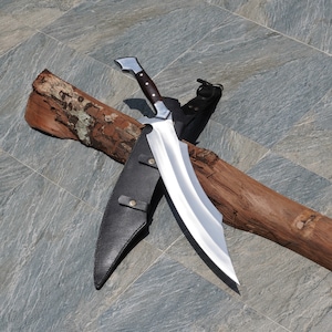28" Hand-Forged Engraved Machete with carbon Sheath, Hunting Machete Knife, Custom Knives, Camping Tactical Machete, Daily use