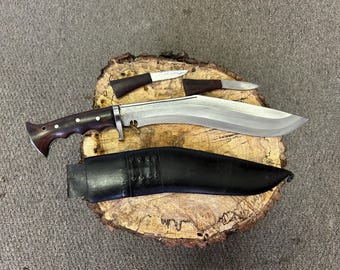 Cuchillo Gurkha Khukri forjado a mano de 19": acero al carbono nepalí Budhune