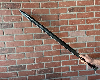 Hand-Forged 39-inch Carbon Steel Double-Edged Sword: Artisan Crafted