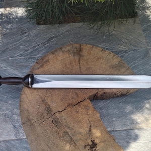 29&quot; hand forged Double Edged with Leather Sheath, Historical Sword, Sharp Blade Anniversary Gift Viking Knight’s Sword, Beautifully Designe