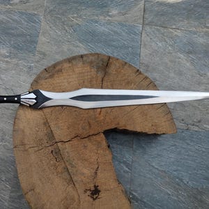 30" hand forged Personalized Handmade Double Edged with Leather Sheath, Historical Sword, Sharp Blade, Engraved Sword, Anniversary Gift