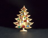 FREE SHIPPING - Signed Brook the quot Harp quot Christmas Tree Brooch