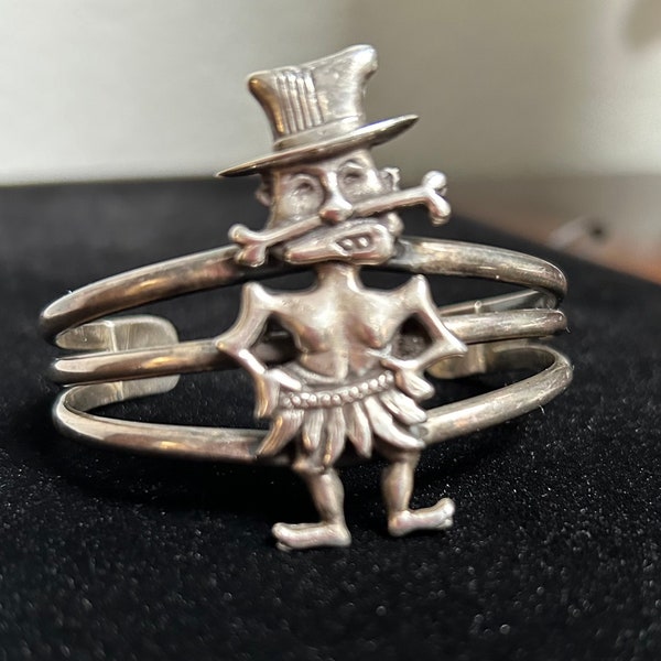Vintage Sterling “Cannibal Caricature” Bracelet from the Patania Thunderbird Shop. FREE SHIPPING