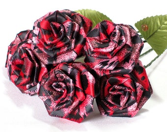 LAST ITEM - Red Leopard Print Rose Bouquet