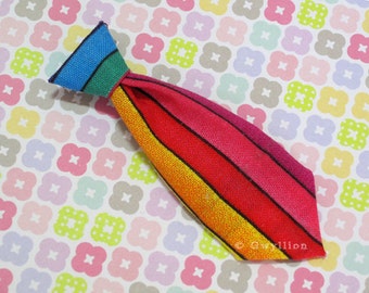 Unisex Mini Tie Rainbow Necklace Pin