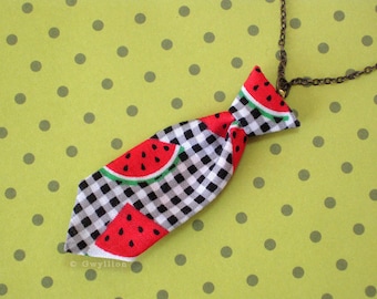 Unisex Mini Tie Watermelon Necklace