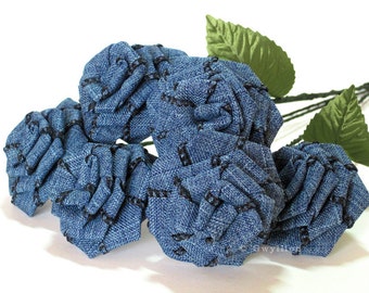 Denim Print Rose Bouquet