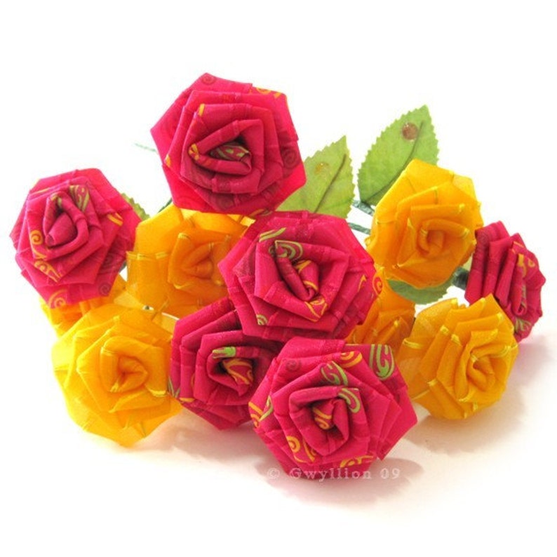 Pink Gold Rose Bouquet 12 Etsy