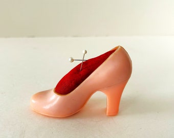 Vintage Plastic High Heel Shoe Pincushion