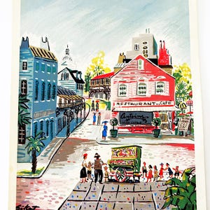 Vintage New Orleans Hurdy Gurdy Print Sikat