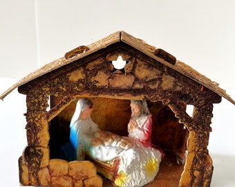 Vintage Cardboard Nativity