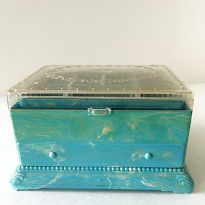 Vintage Plastic Jewelry Box Hommer Turquoise