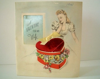 Vintage Valentine Card for Wife 1941