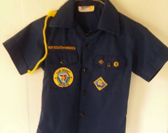 Vintage Cub Scout Boy Scouts of America Official Shirt Diamond Jubilee 75 Year Bobcat