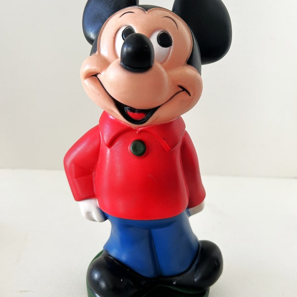 Vintage Plastic Mickey Mouse Bank Walt Disney Play Pal Plastics