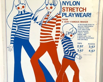affiche vintage de magasin de publicité du milieu du siècle 1970 Pop Art Actiontime USA