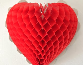 Vintage Honey Comb Valentine Heart Decoration