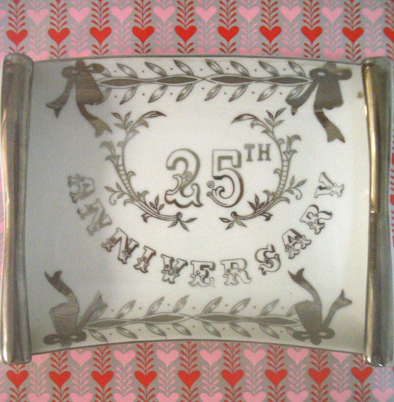 Vintage 25th Anniversary Dish by Lefton