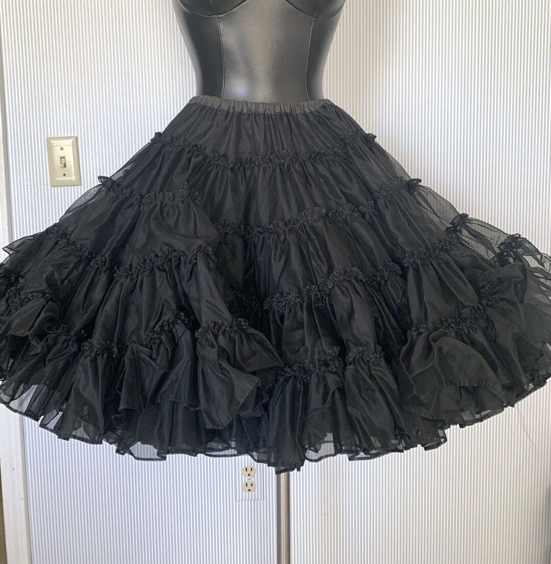 Vintage Nita Smith Black Crinoline Half Slip Etsy