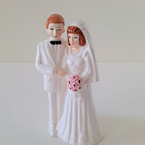Vintage Porcelain Bride and Groom Figurine