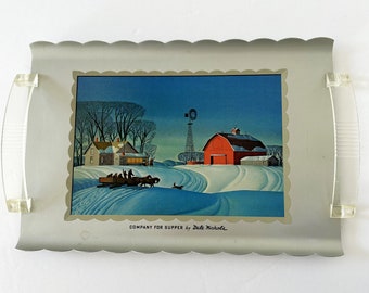 Vintage Snack Tray Company For Supper Lale Nichols