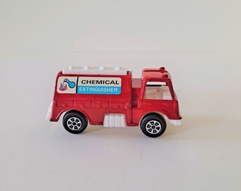 Vintage Chemical Extinguisher Fire Truck Tootsie Toy 1970
