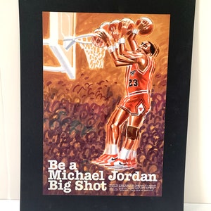 Vintage Michael Jordan Poster Artist Rendering Advertisement