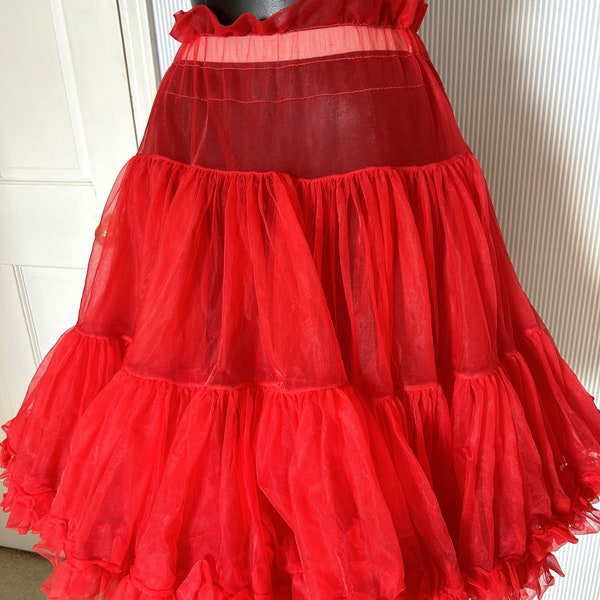 Vintage Partner Please Malco Modes Crinoline Petticoat Red